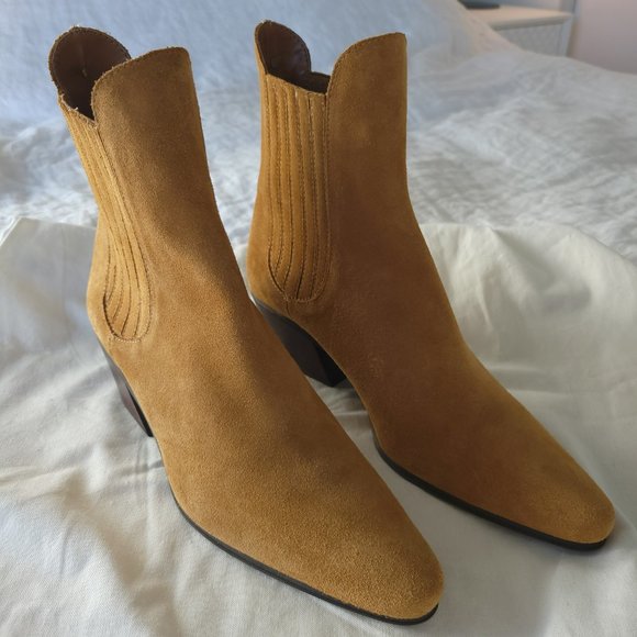 Zara Suede Cowboy-Style Ankle Boots EU 40 - Picture 3 of 13
